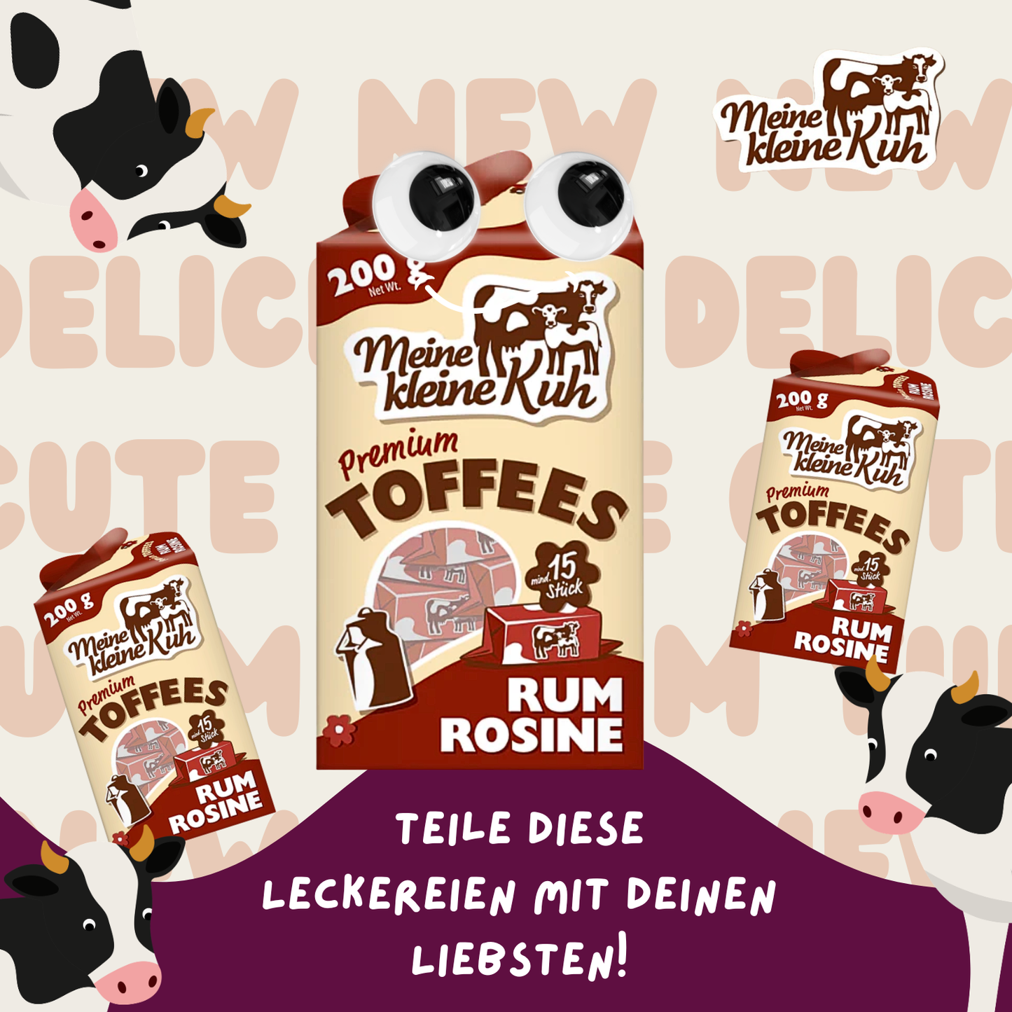 MEINE KLEINE KUH Premium Fudges Rum Rosine 20 x 200g