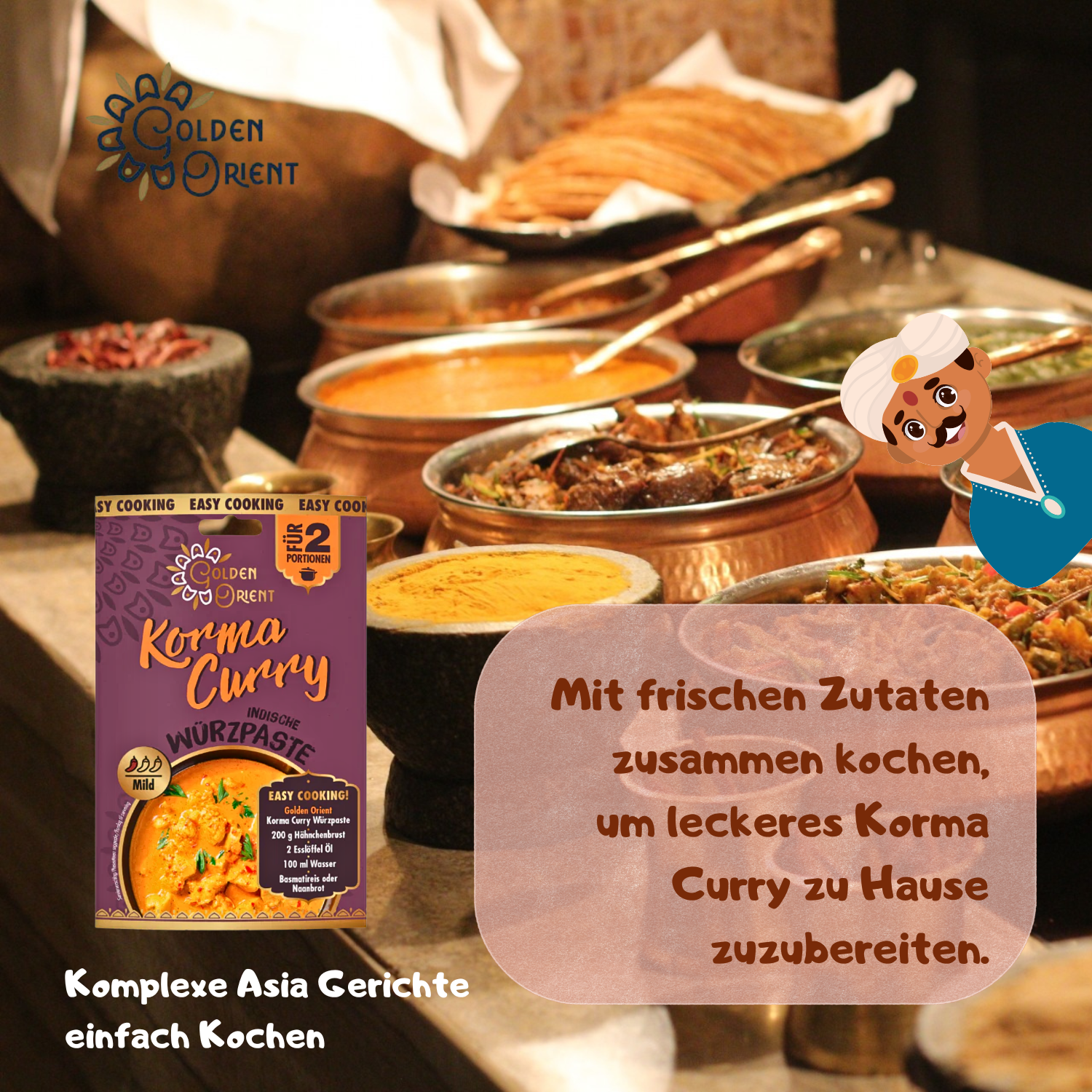GOLDEN ORIENT Korma Curry Paste 15 x 50g
