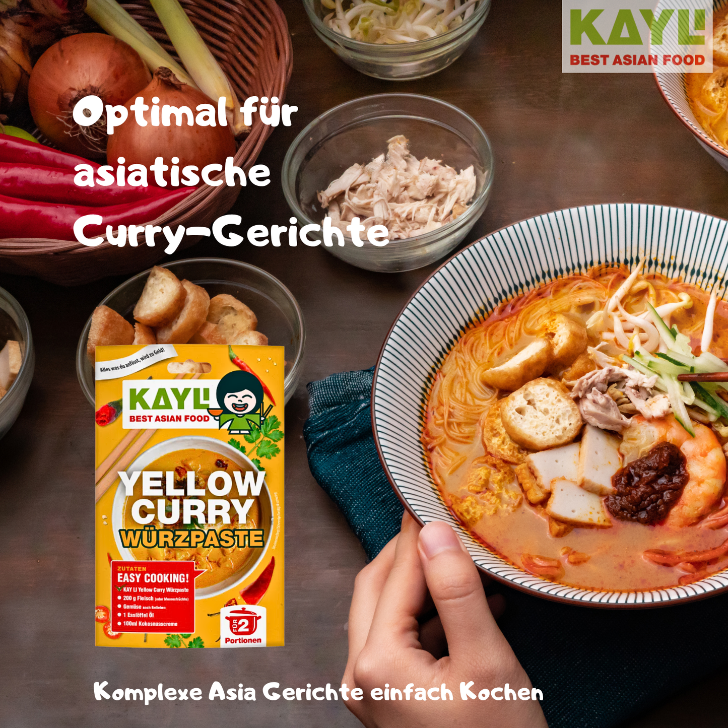 KAY LI Gelbe Curry Paste 15 x 50g