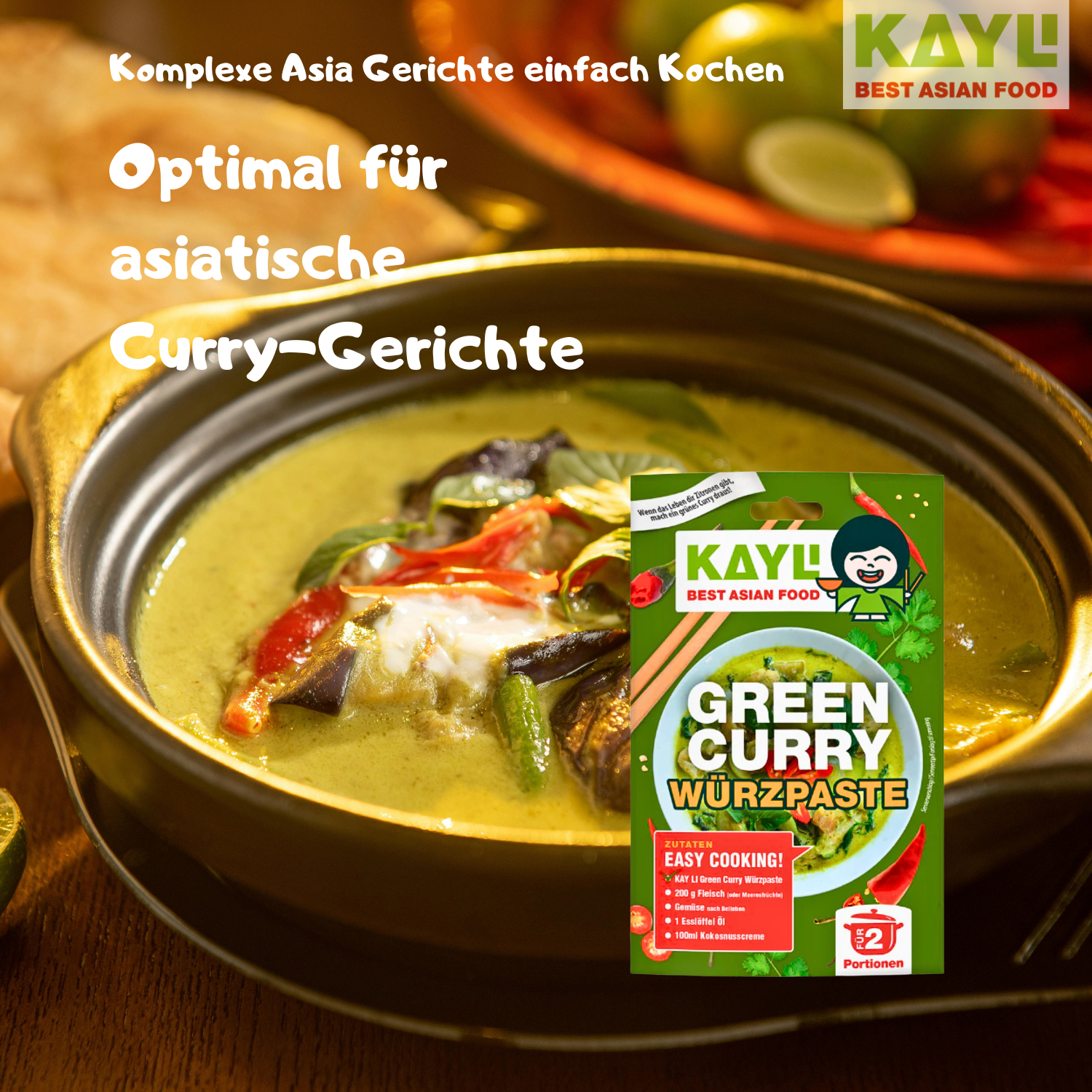 KAY LI Grüne Curry Paste 15 x 50g
