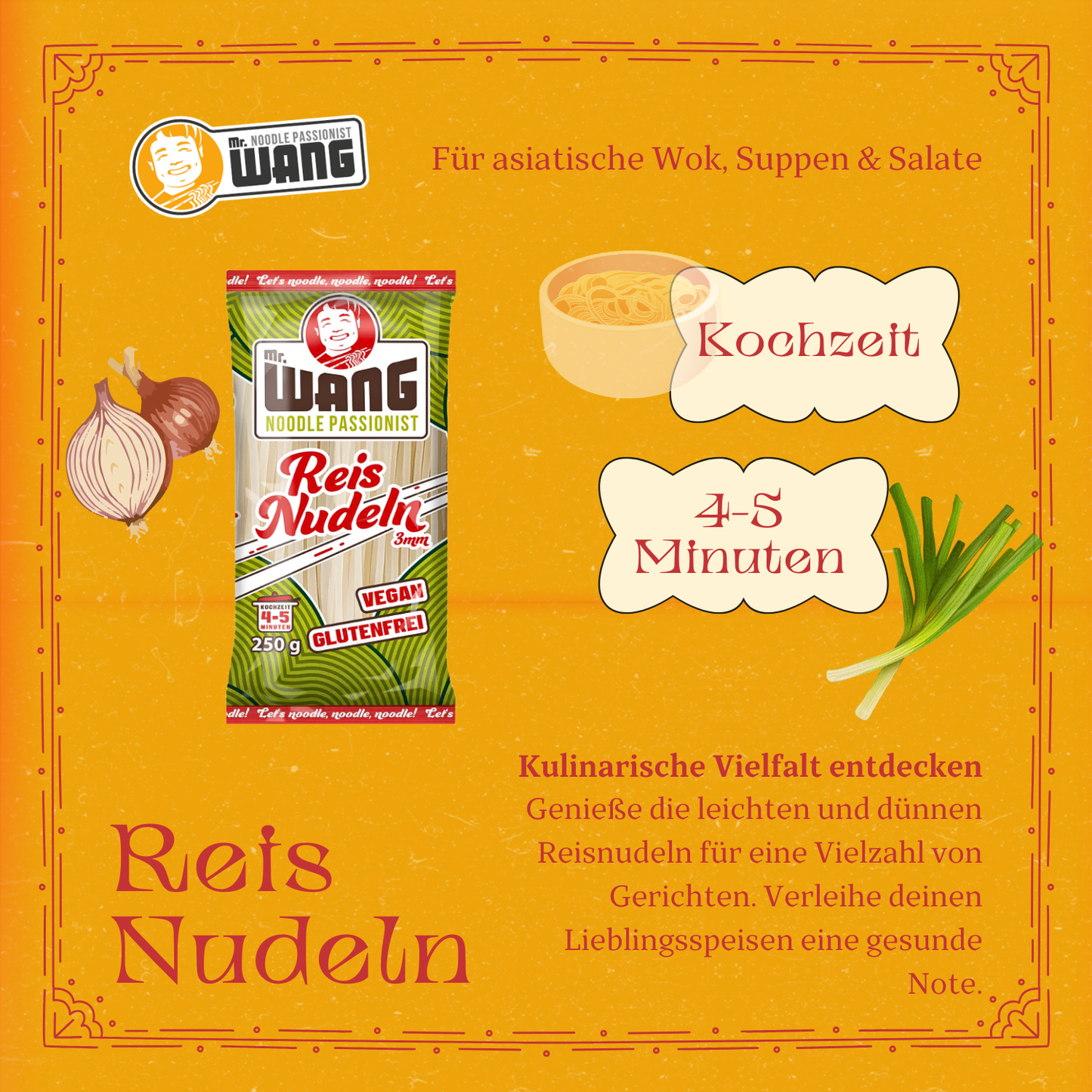 MR Wang Reisnudeln 250g Vegan, glutenfrei