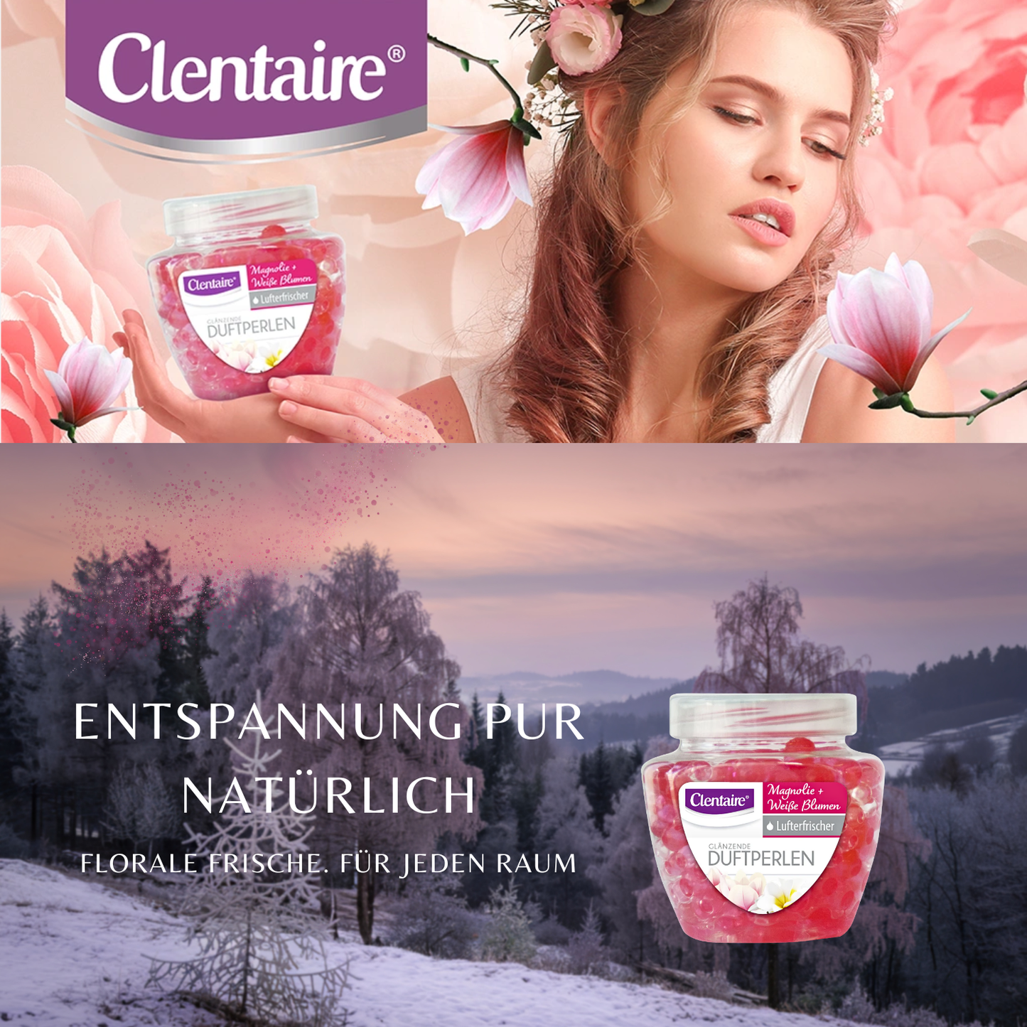CLENTAIRE Duftperlen Magnolie + Weiße Blumen 12 x 200g