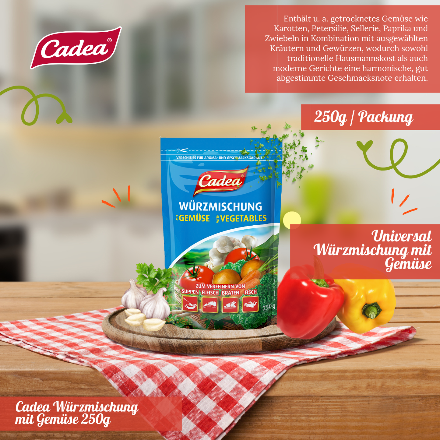CADEA Würzmischung mit Gemüse 5 x 250g