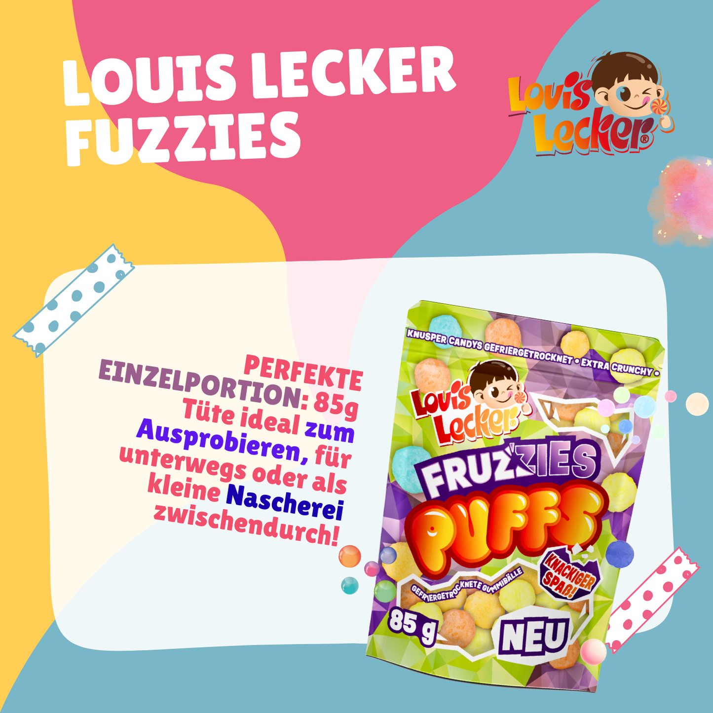LOUIS LECKER Gefriergetrocknete knusprige Puffs 12 x 85g
