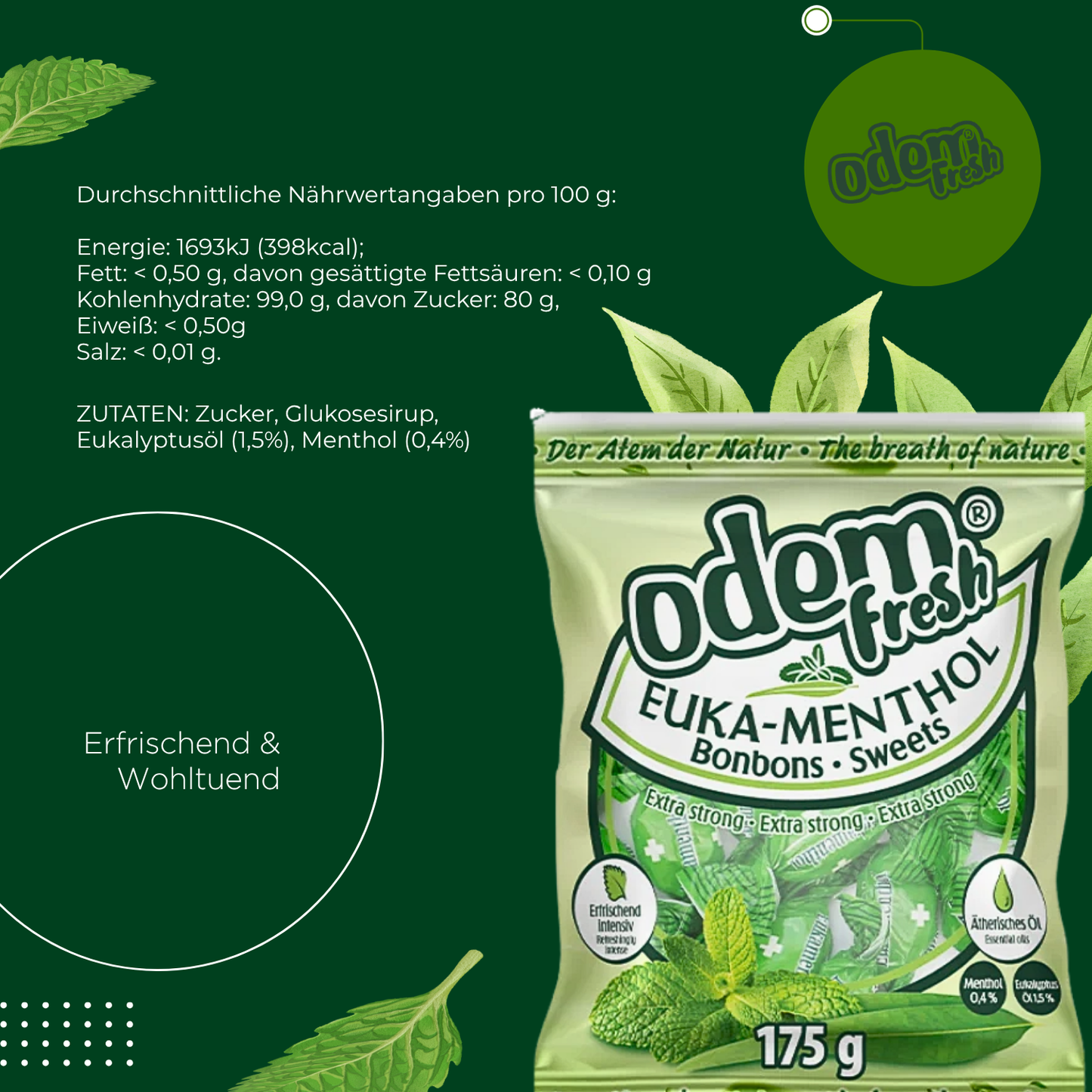 ODEM Euka Menthol Bonbons 175g