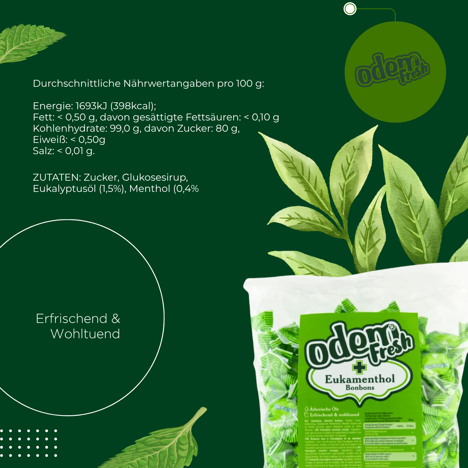 ODEM Euka Menthol Bonbons 500g