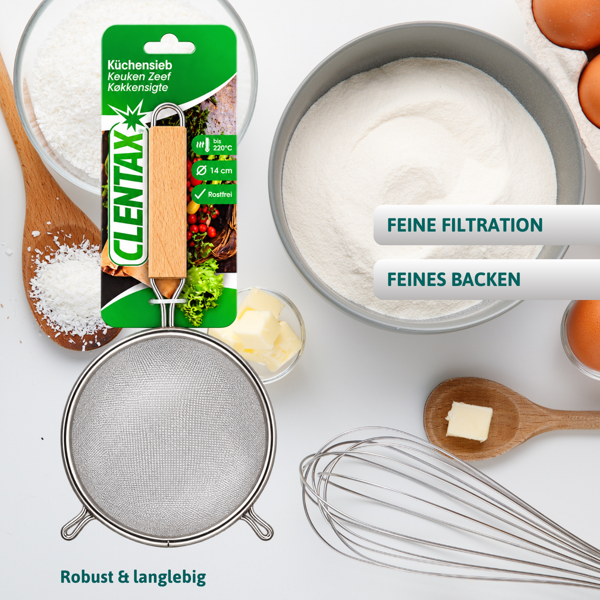 CLENTAX Küchensieb Ø 14 cm