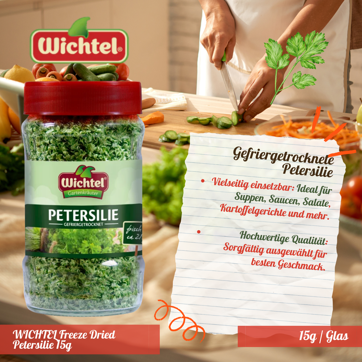 WICHTEL Gefriergetrocknete Petersilie – 15g im Glas