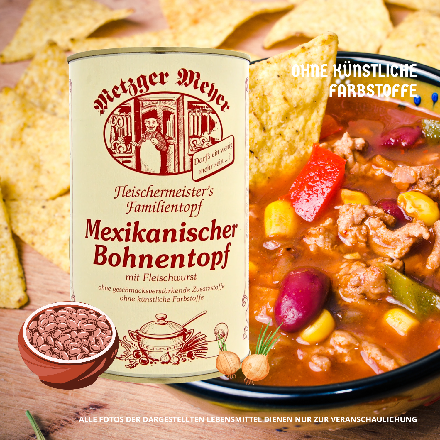 Metzger Meyer Mexikanischer Bohneneintopf mit Fleischwurst 6 x 1,2L