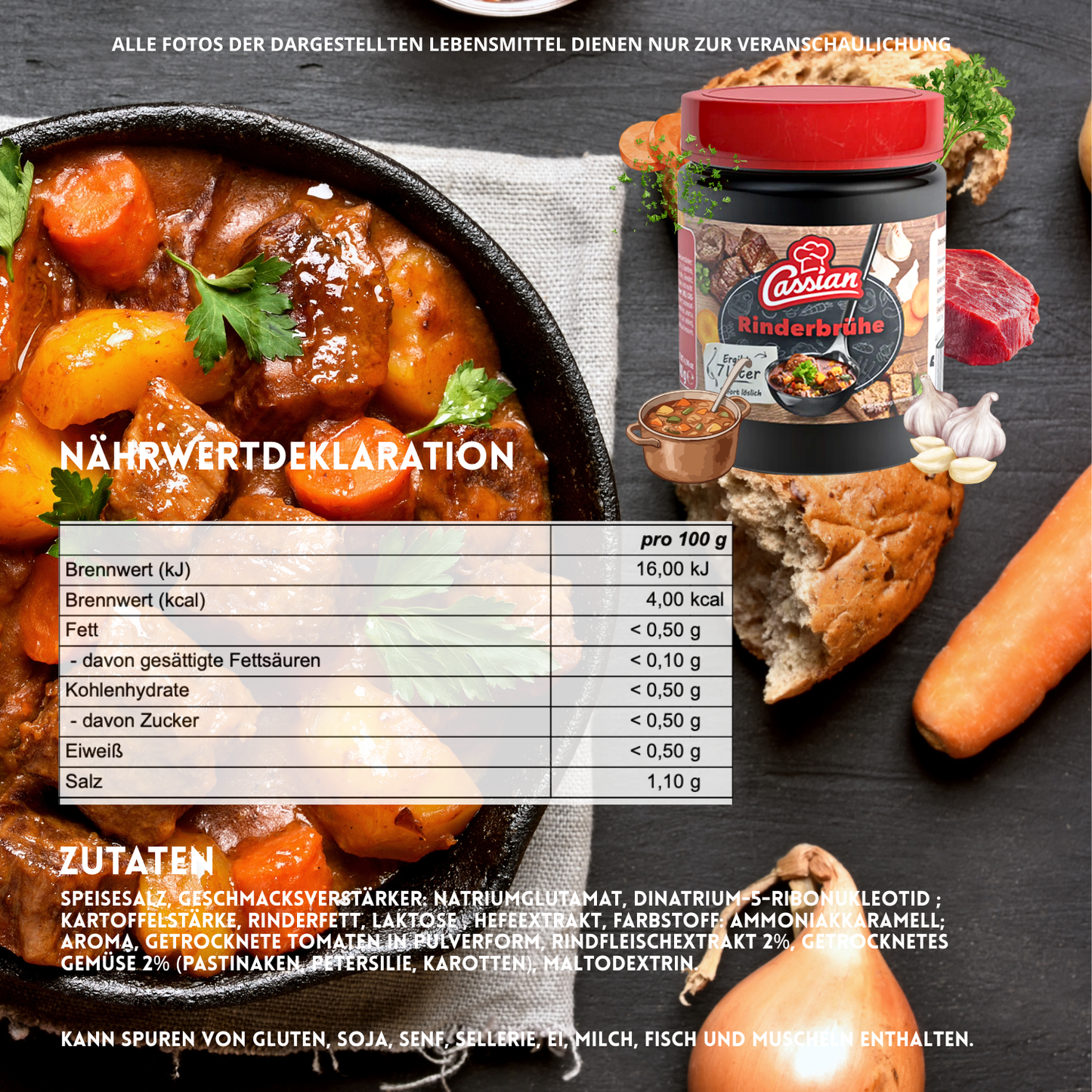 CASSIAN Klare Rinderbrühe 20 x 140g