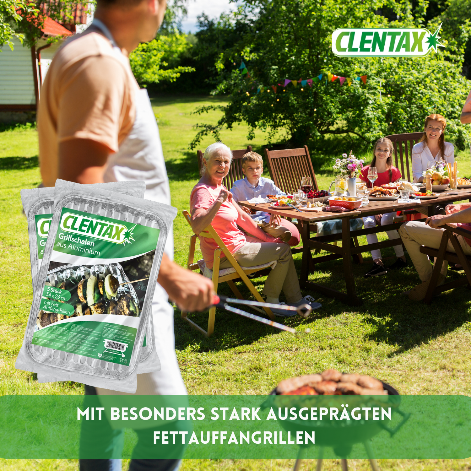 CLENTAX Grillschale aus Aluminium 20 x 5 Stk