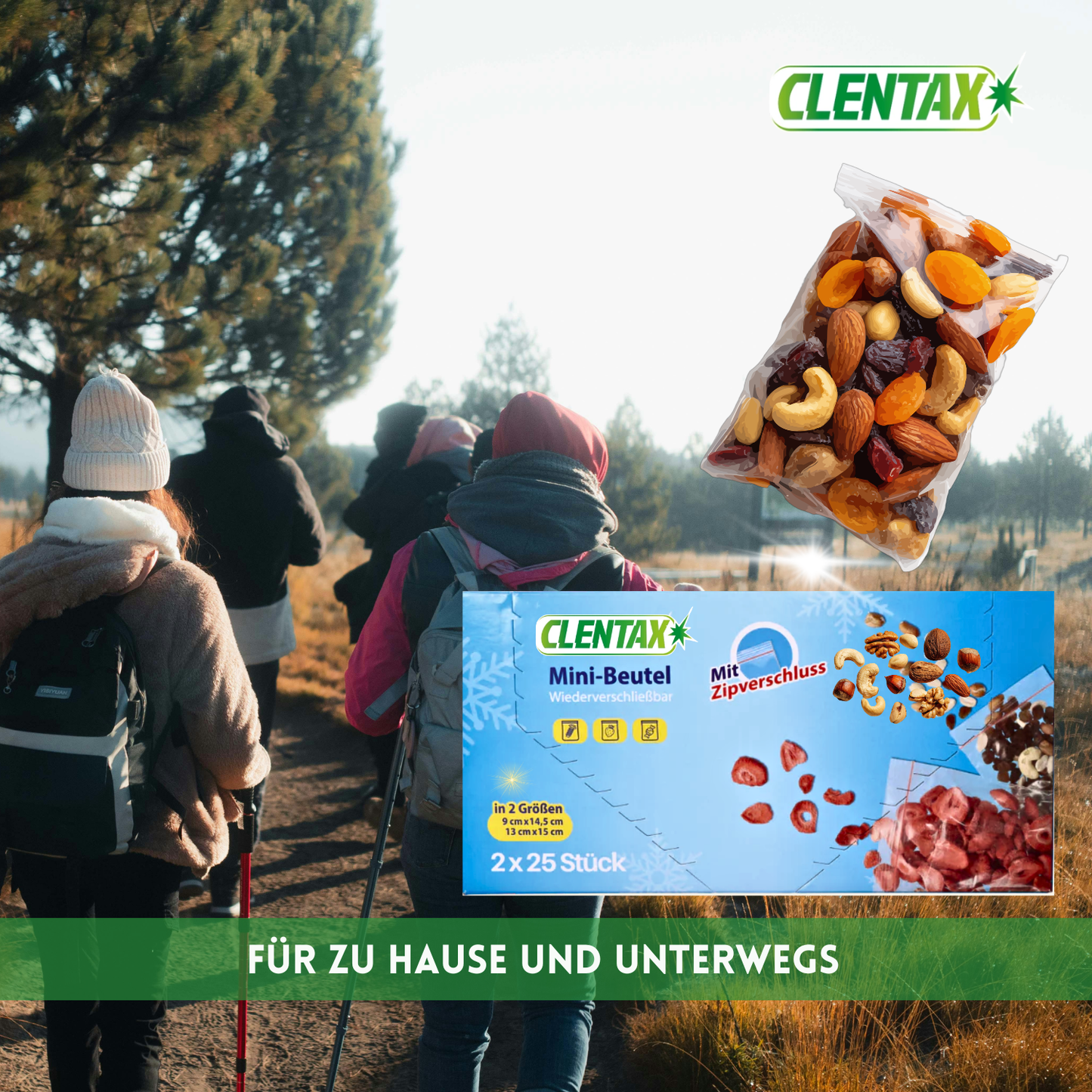 CLENTAX Haushaltsbeutel Mini 21 x 50 Stk ( in 2 Größen ) Lebensmittelecht