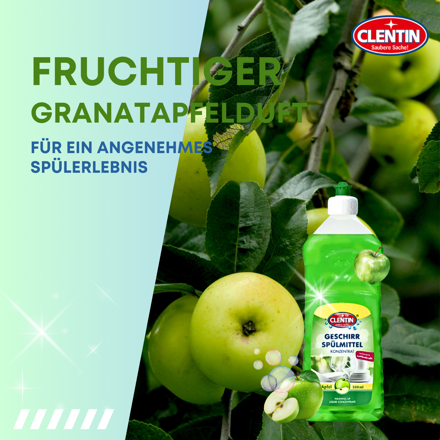 CLENTIN Geschirrspülmittel Apfel 12 x 500ml Konzentrat