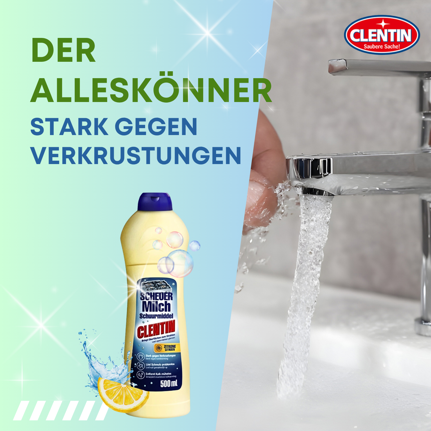 CLENTIN Scheuermilch Zitrone 12 x 500ml