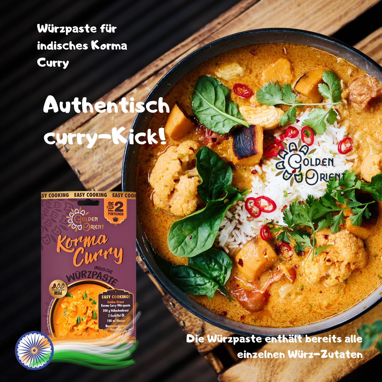 GOLDEN ORIENT Korma Curry Paste 15 x 50g