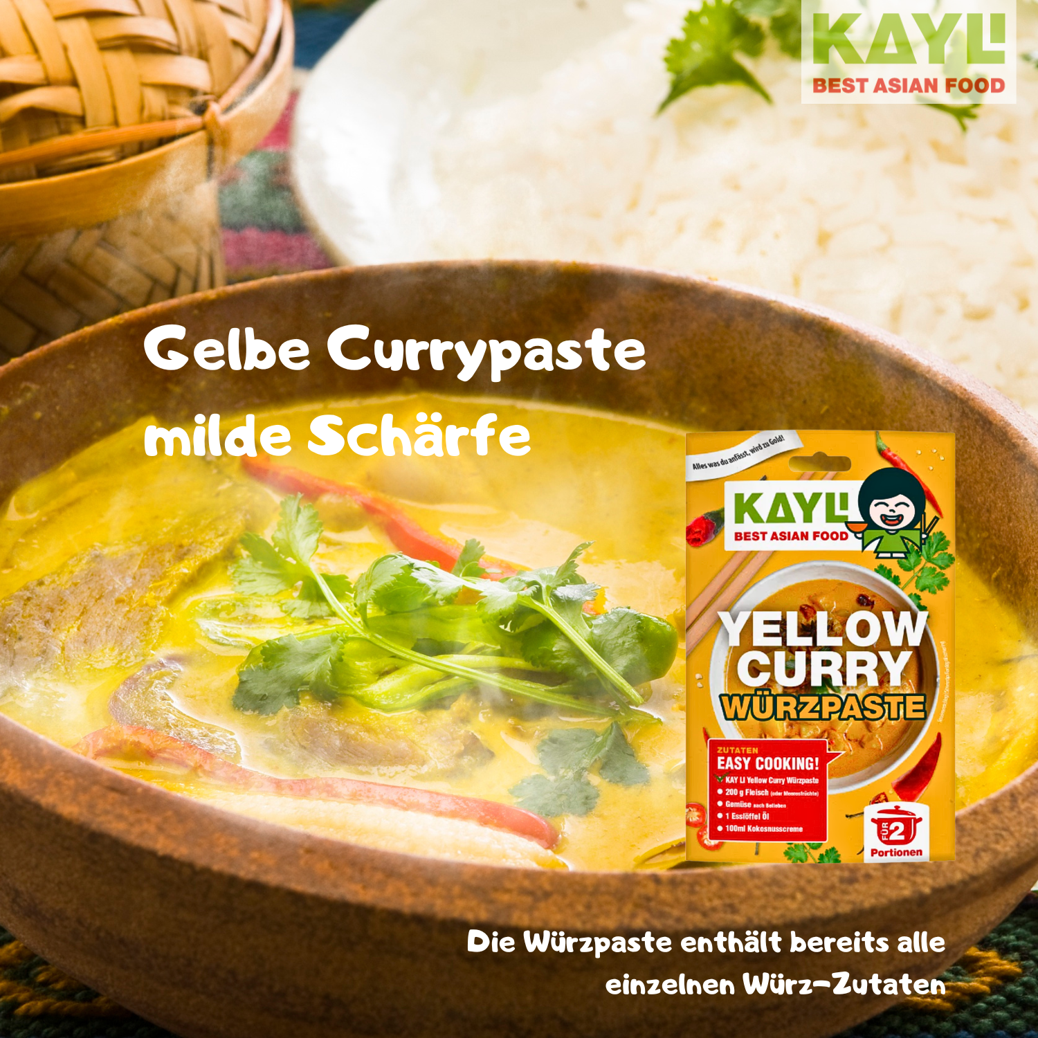 KAY LI Gelbe Curry Paste 15 x 50g