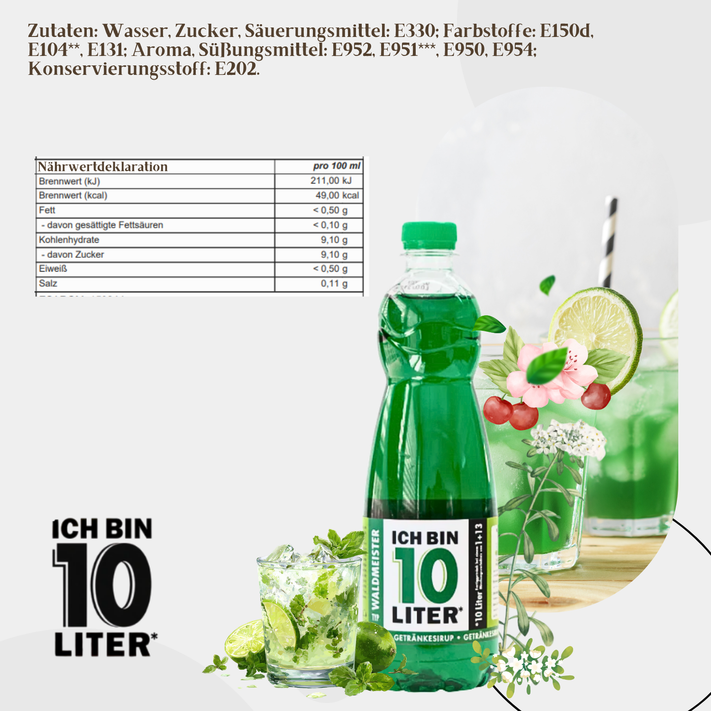 ICH BIN 10 LITER Waldmeister Sirup 1 x 0,7l