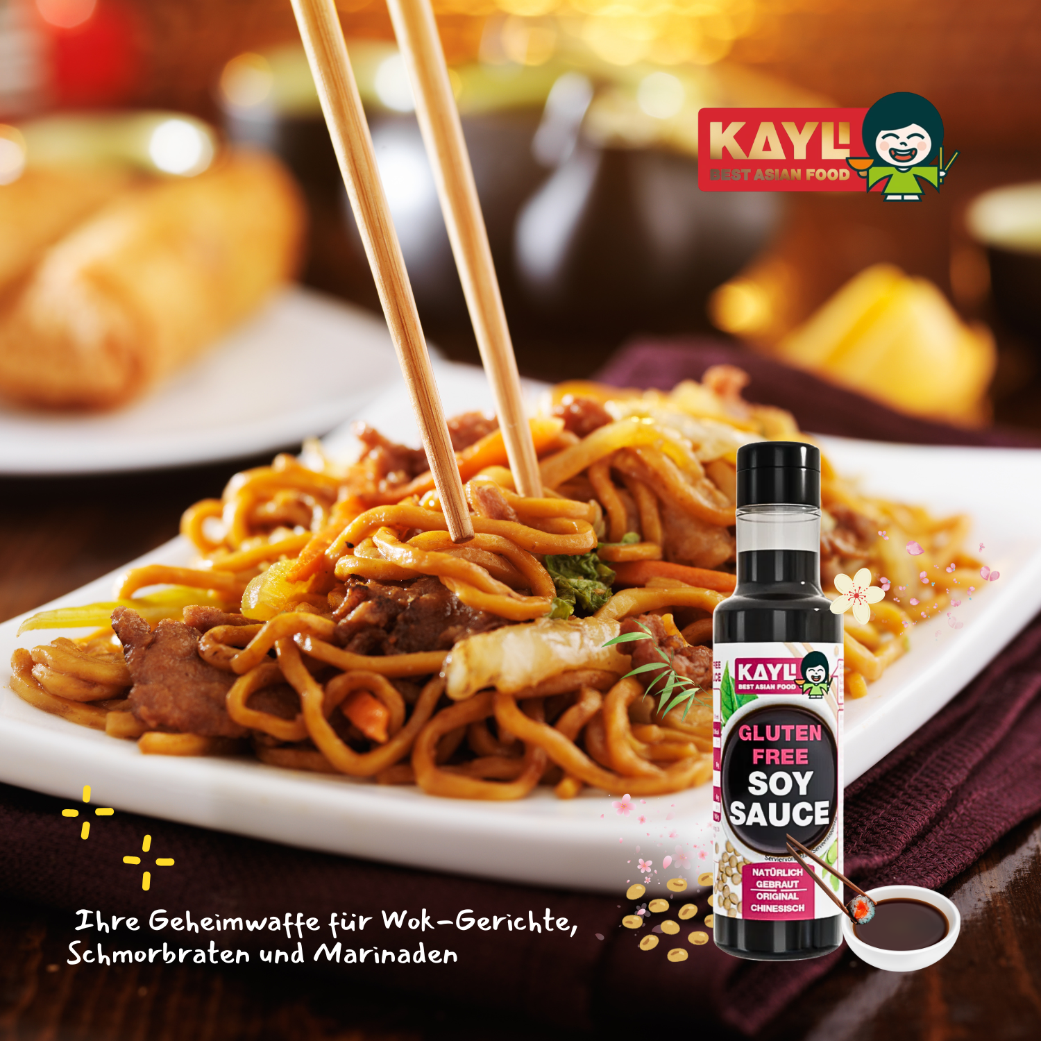 KAY LI Sojasauce glutenfrei 12 x 150ml - Authentische Aromen aus Asien
