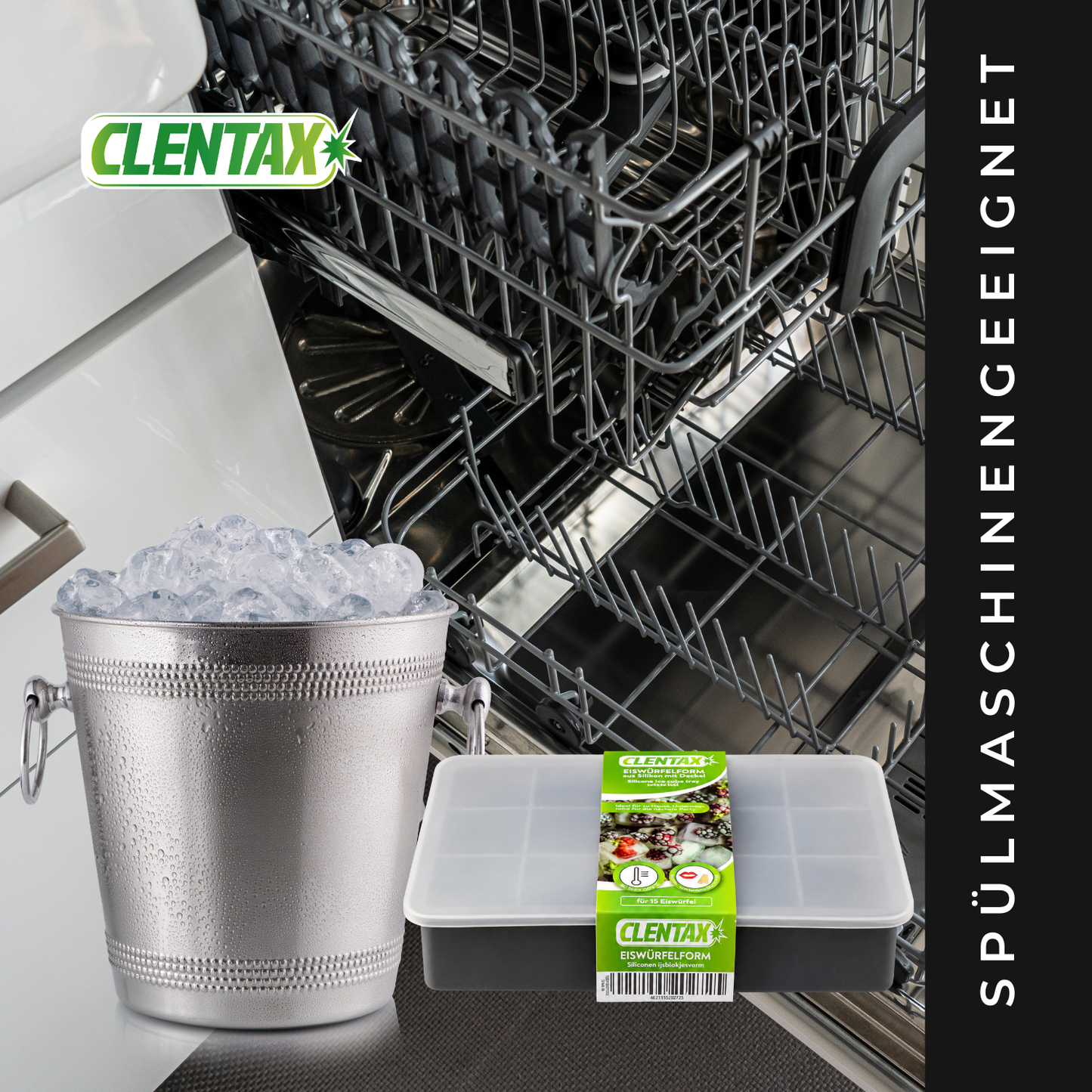 CLENTAX Eiswürfelform aus Silikon 1 Stk
