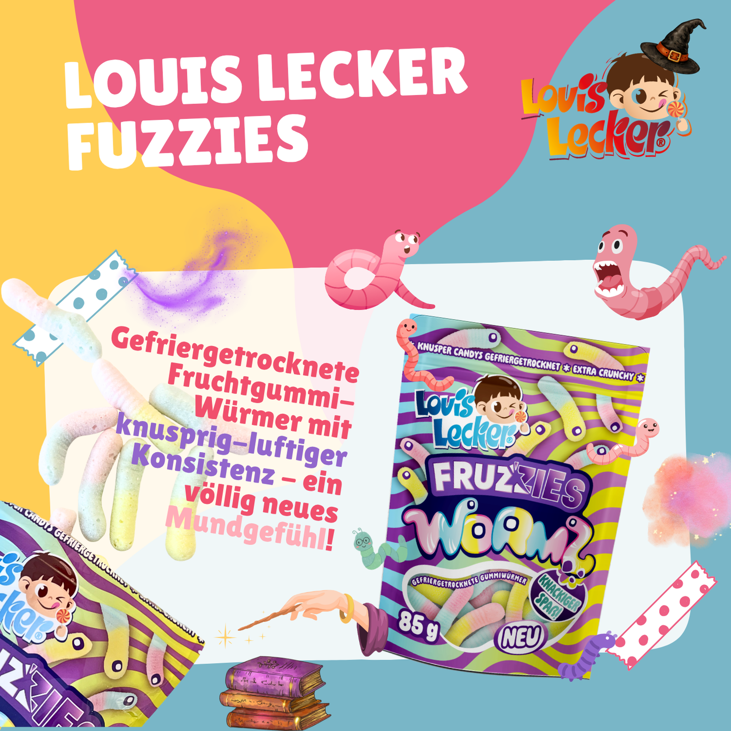 LOUIS LECKER Gefriergetrocknete Würmer 85g