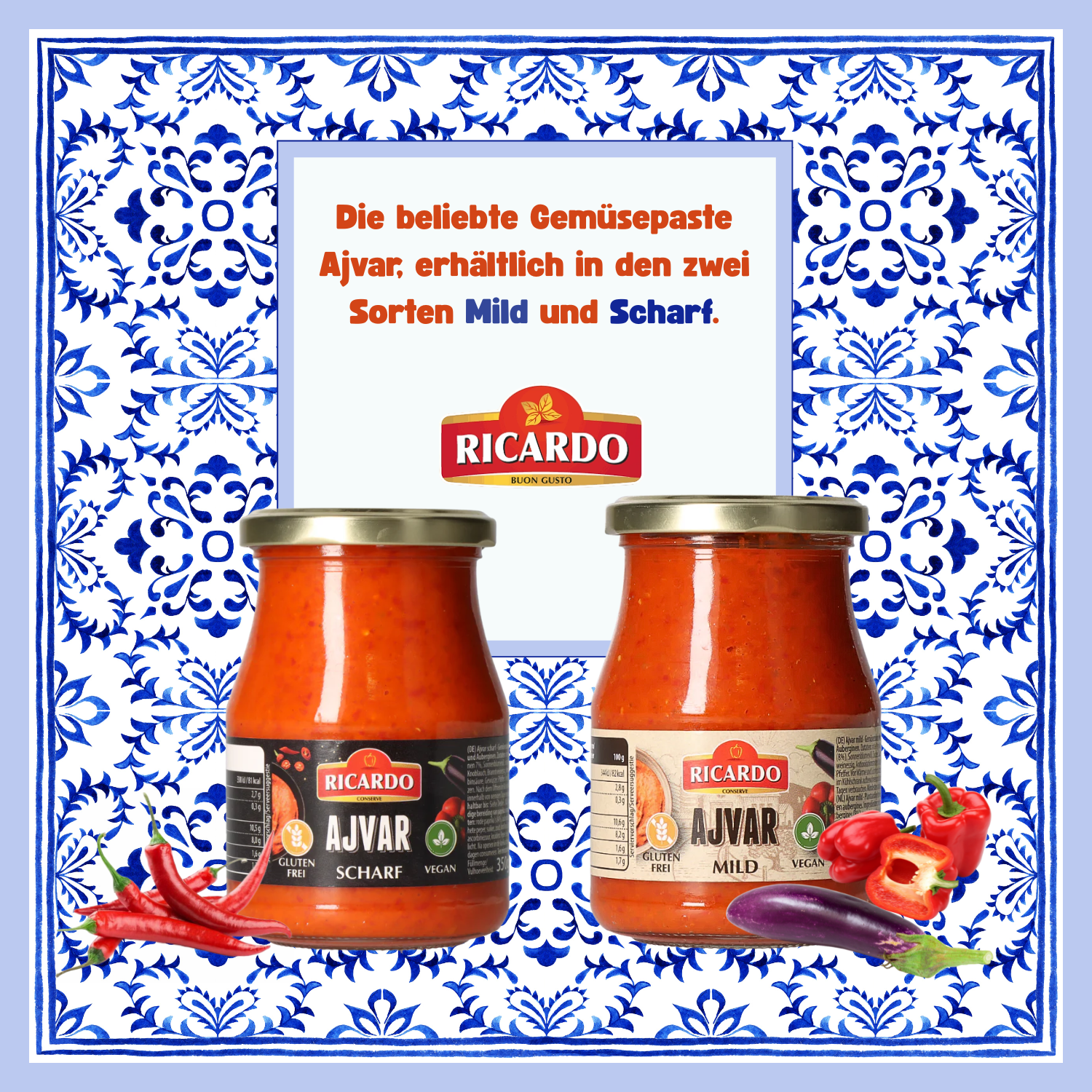 RICARDO Ajvar Mild 10 x 350g