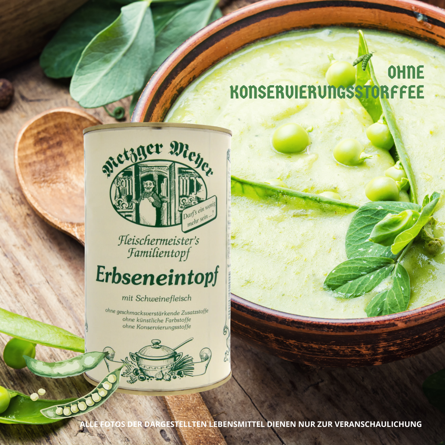 Metzger Meyer Erbseneintopf mit Schweinefleisch 6 x 1,2L