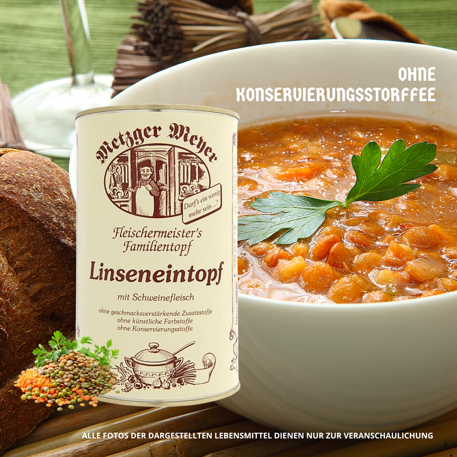 Metzger Meyer Linseneintopf mit Schweinefleisch 6 x 1,2L