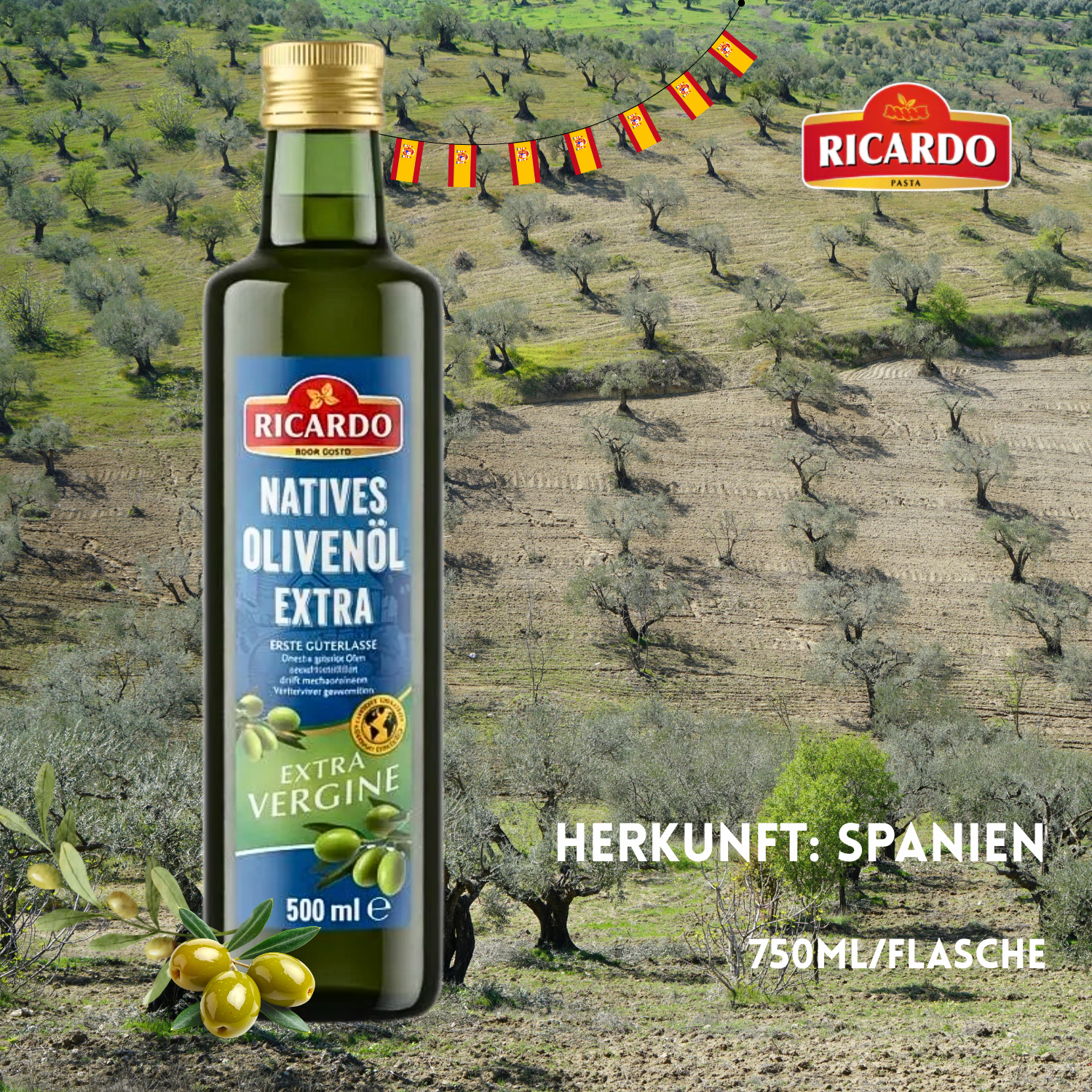 RICARDO natives Olivenöl extra 12 x 500ml