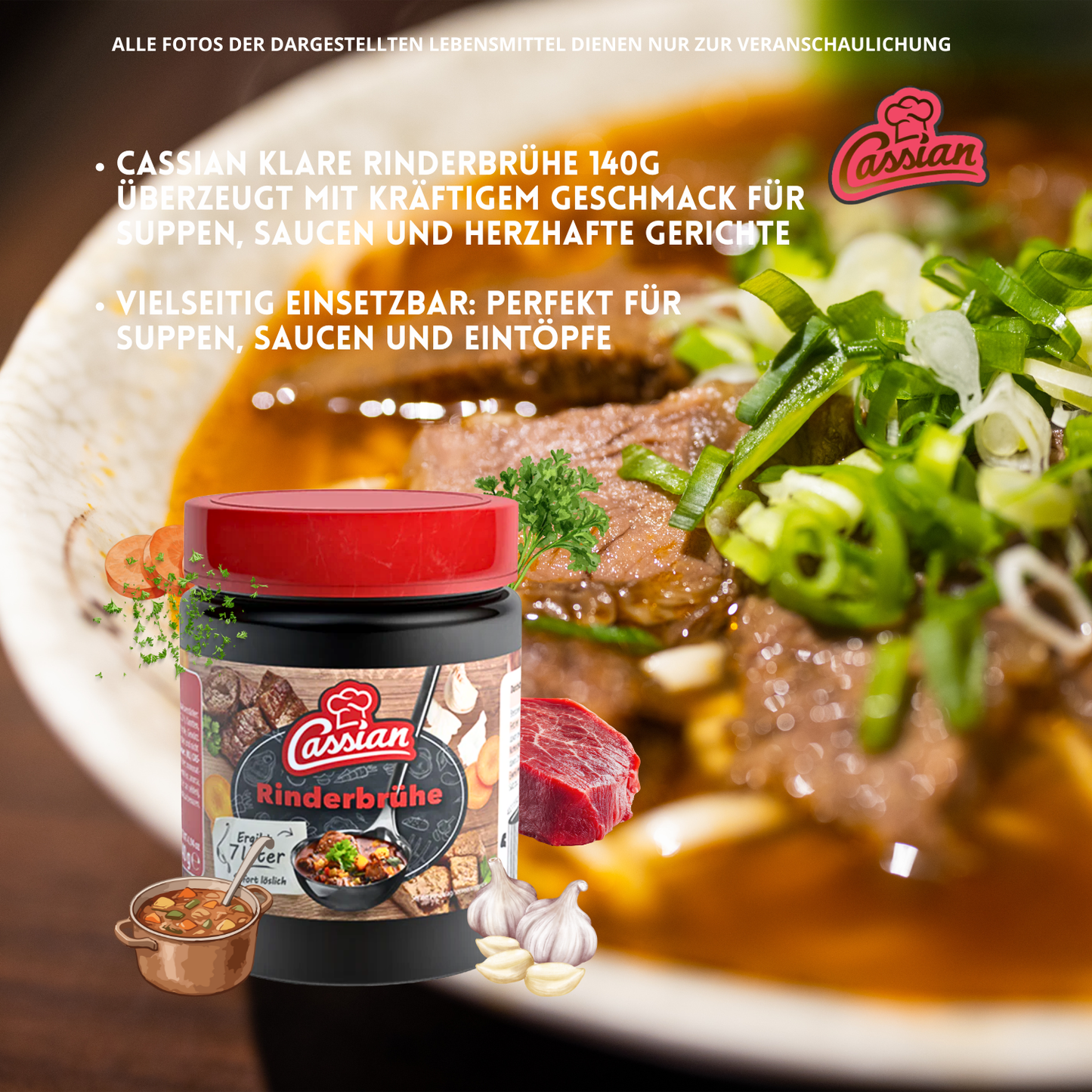 CASSIAN Klare Rinderbrühe 20 x 140g