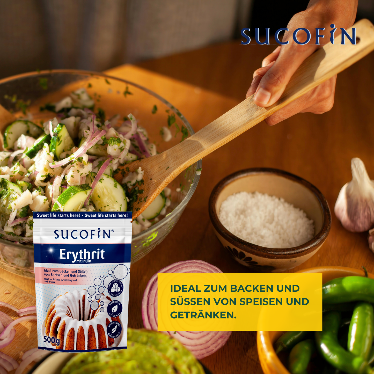SUCOFIN Erythrit mit Inulin 10 x 500g