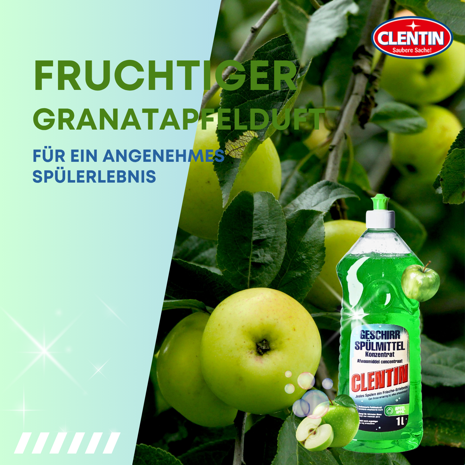 CLENTIN Geschirrspülmittel Apfel 12 x 1000ml