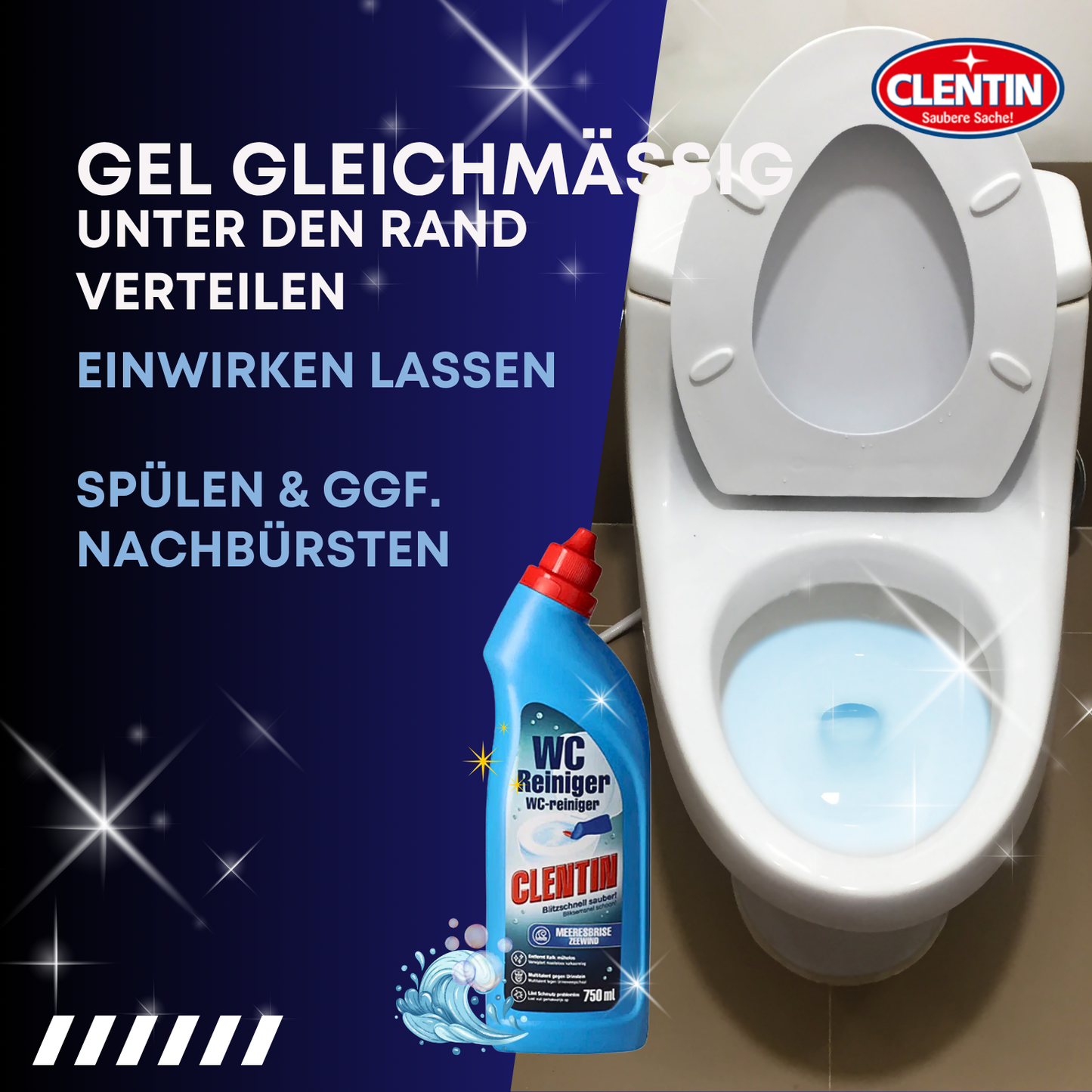 CLENTIN WC Reiniger Urinstein & Kalklöser 750ml