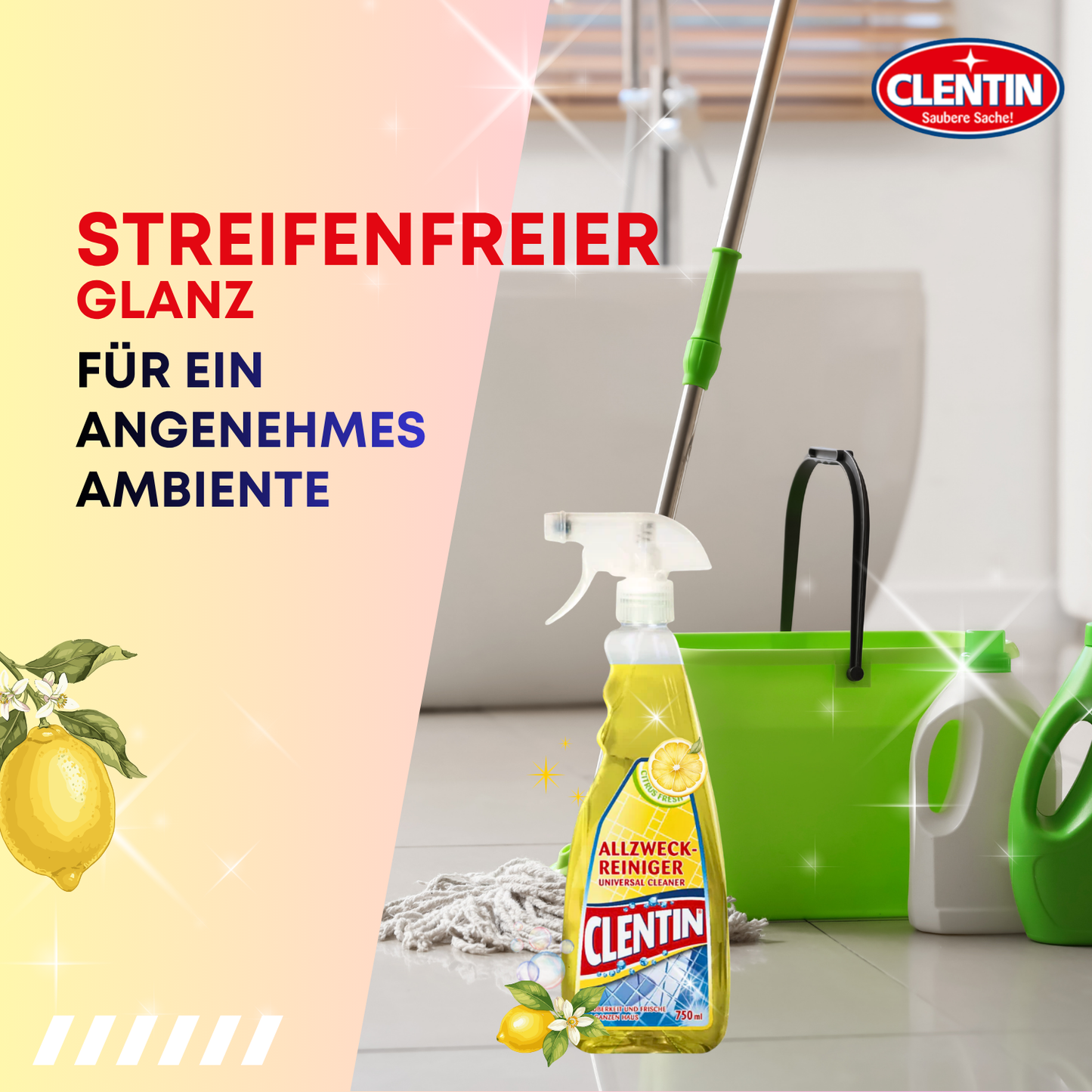 CLENTIN Allzweckreiniger Citrusfrische 12 x 750ml