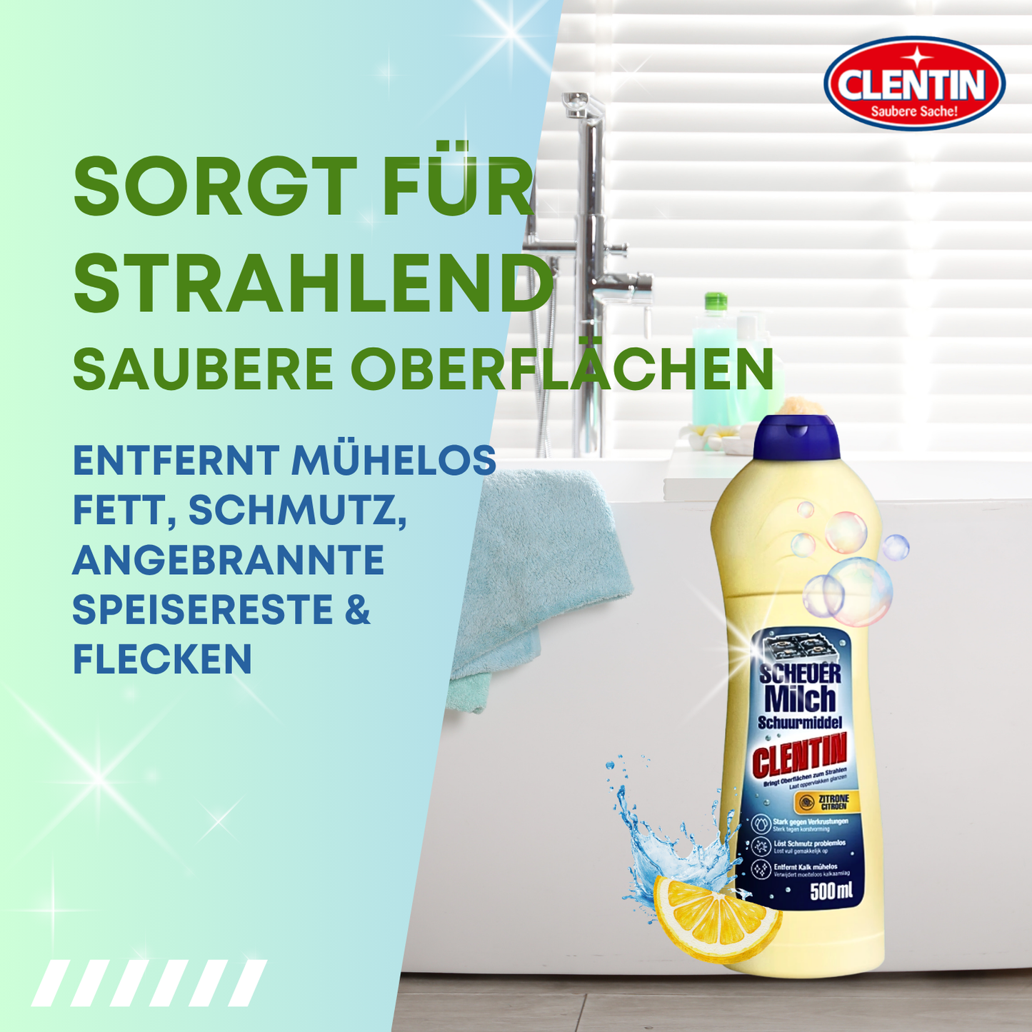CLENTIN Scheuermilch Zitrone 12 x 500ml