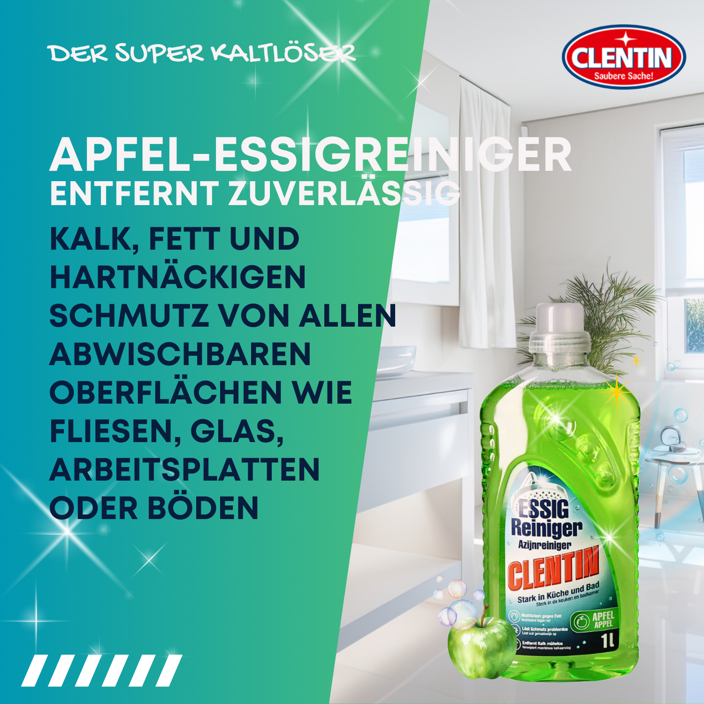 CLENTIN Essigreiniger Apfel 1L