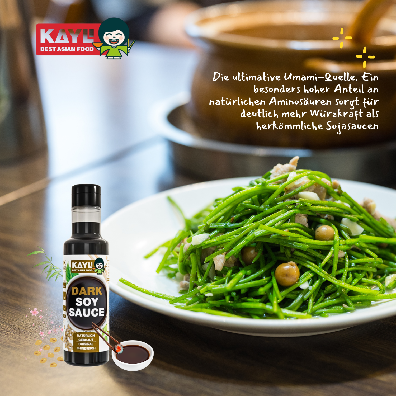 KAY LI Sojasauce dunkel 12 x 150ml