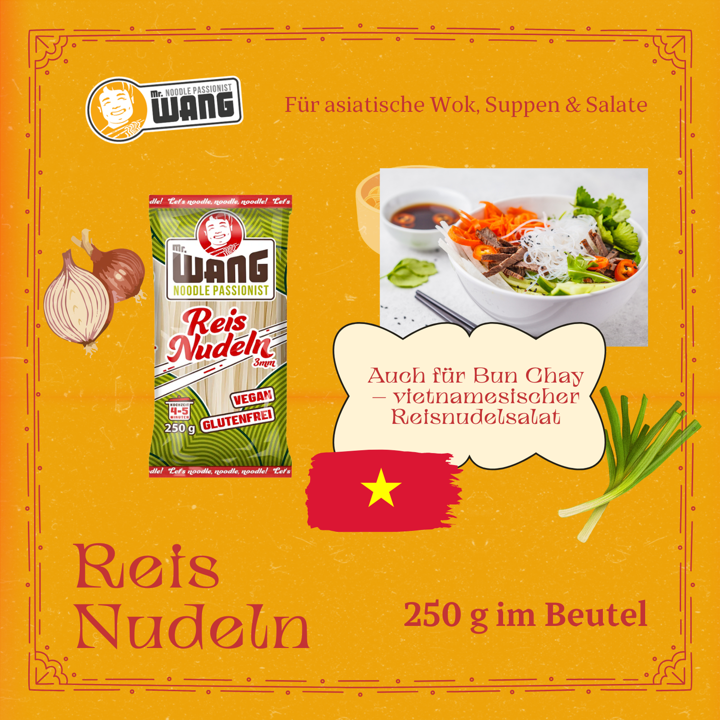 MR Wang Reisnudeln 250g Vegan, glutenfrei