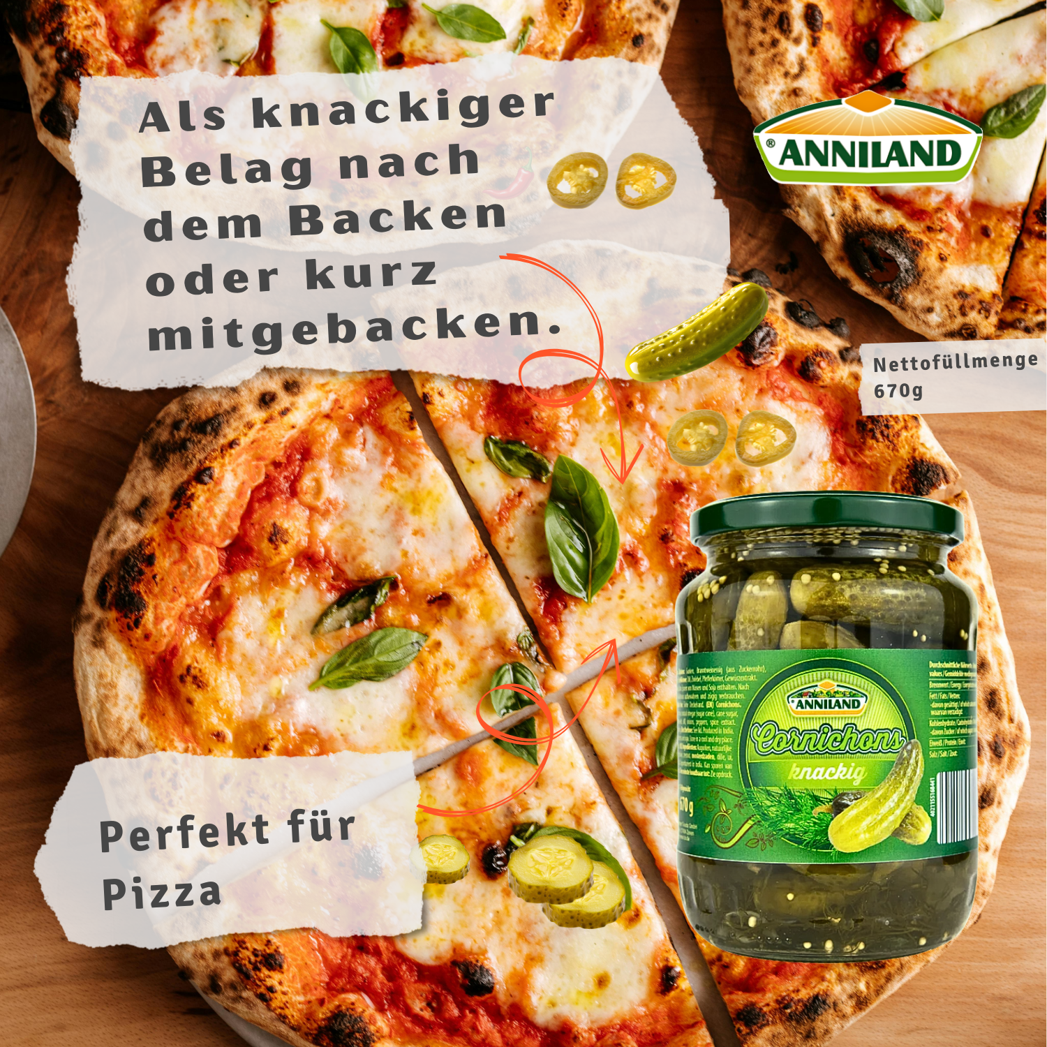 ANNILAND Cornichons 670g