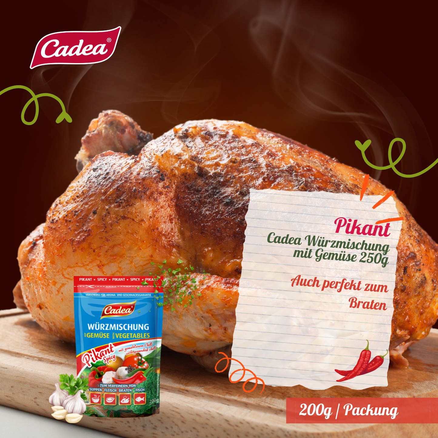 CADEA Würzmischung mit Gemüse Pikant 20 x 200g