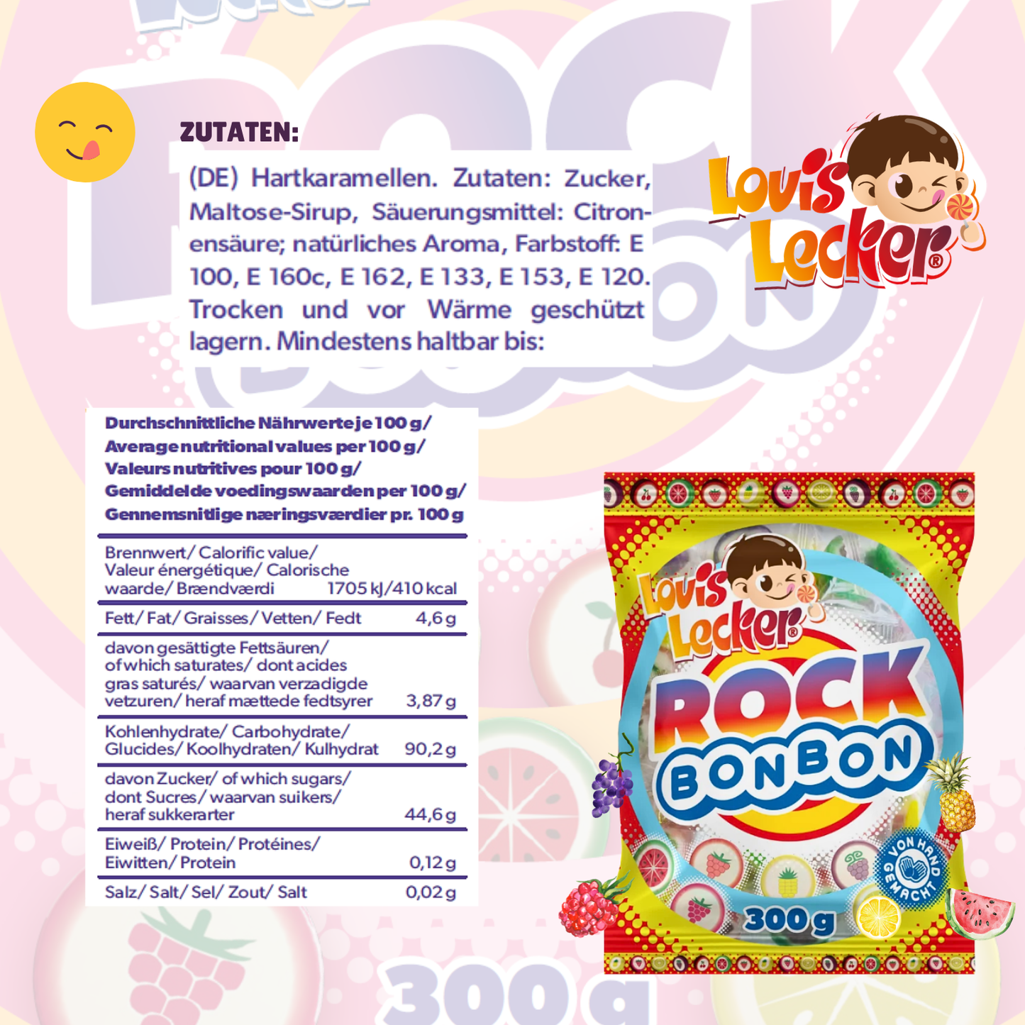 LOUIS LECKER Rocks Bonbons 20 x 300g