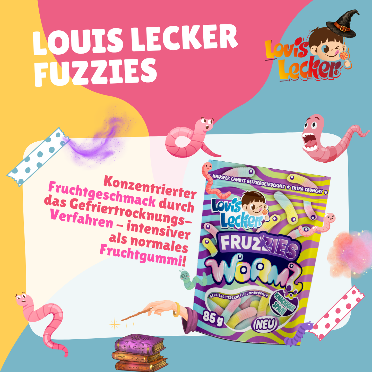 LOUIS LECKER Gefriergetrocknete Würmer 85g