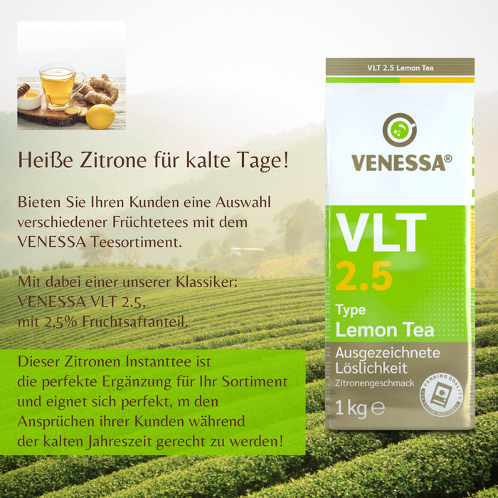 VENESSA VLT 2.5 Teegetränk Zitrone 10 x 1kg Instant Zitronentee, Tee-Pulver für Automaten