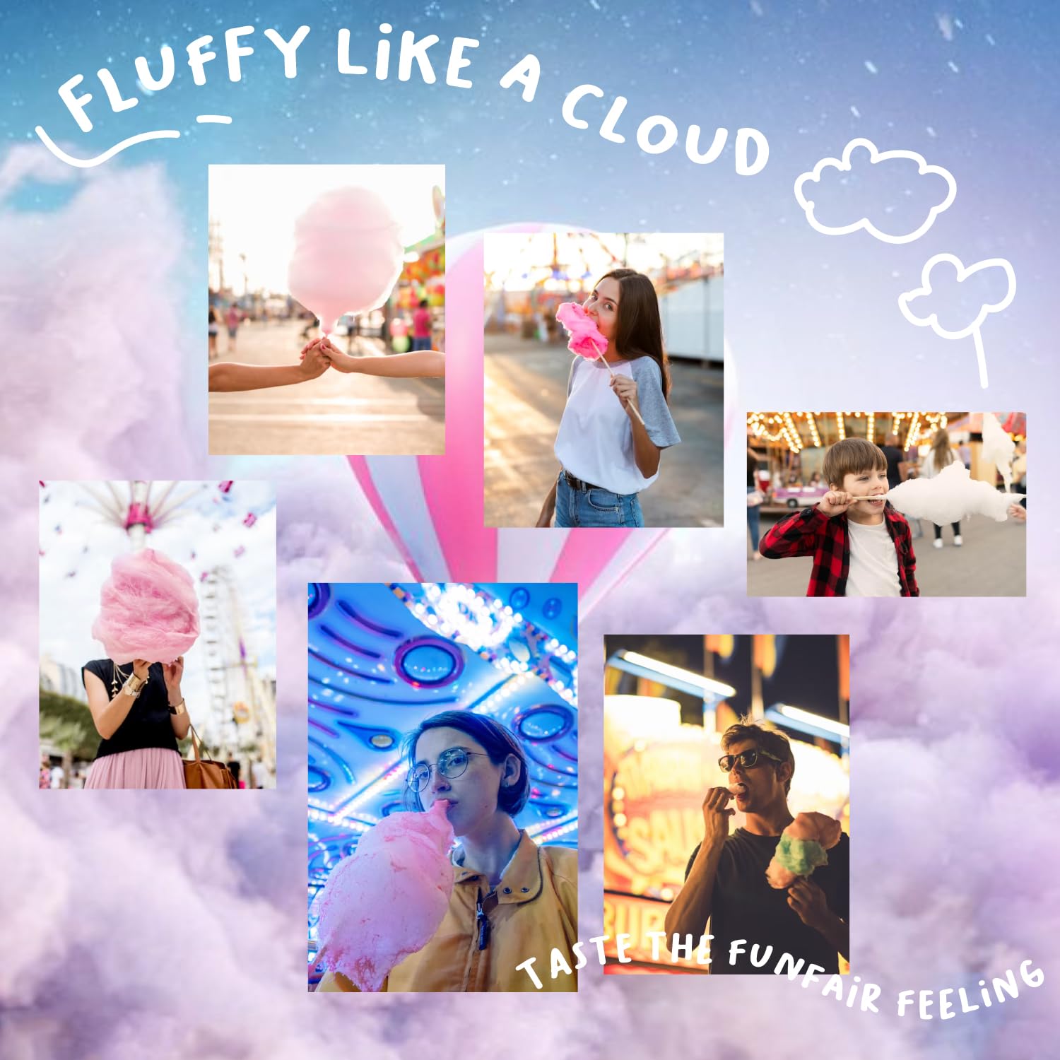 AHA Zuckerwatte 4fach sortiert 12x20g Becher