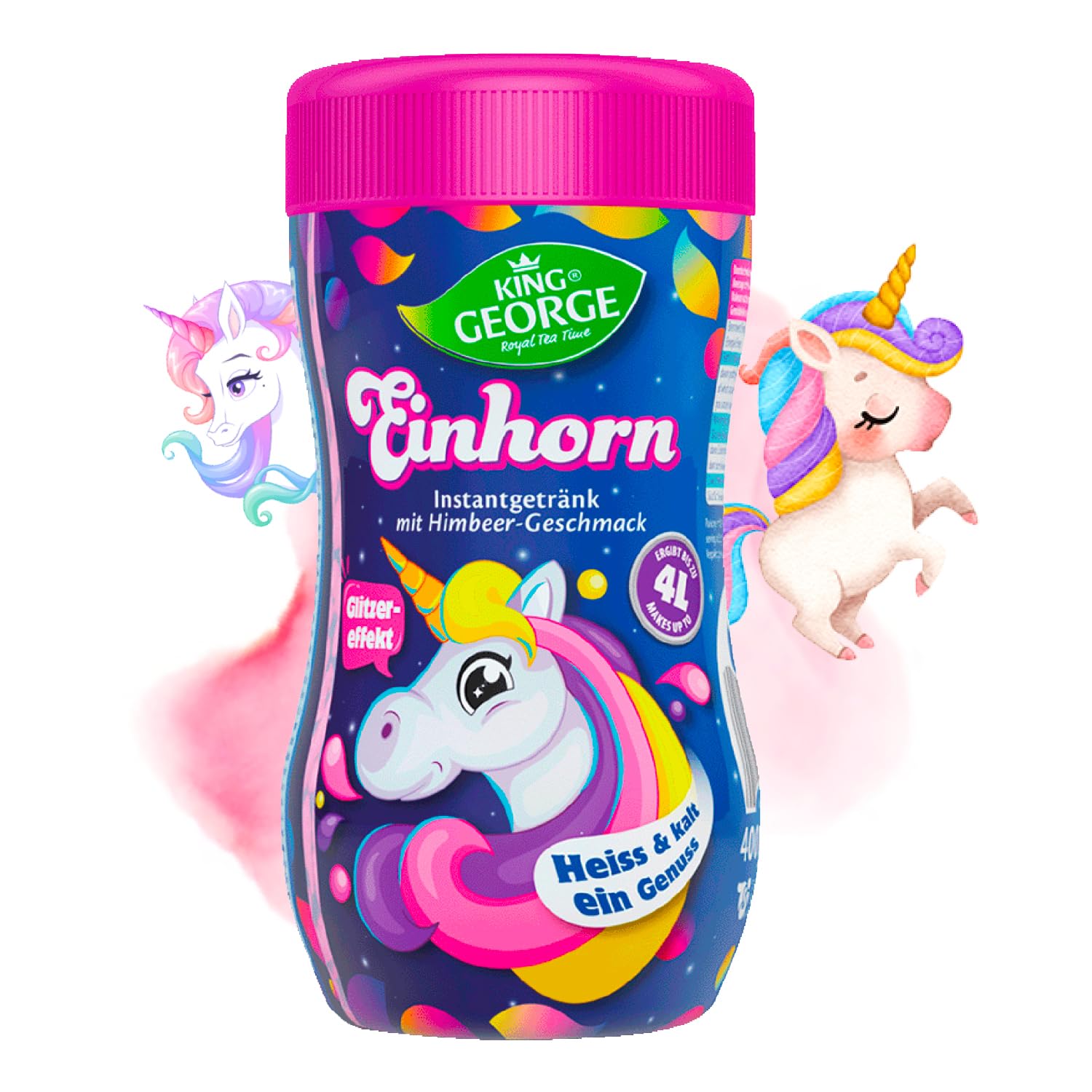KING GEORGE Instant Tee Getränkepulver KING GEORGE Pink Unicorn Einhorn 4L