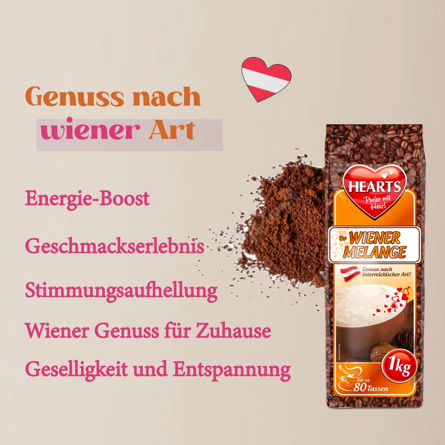 HEARTS Cappuccino Wiener Melange 1kg