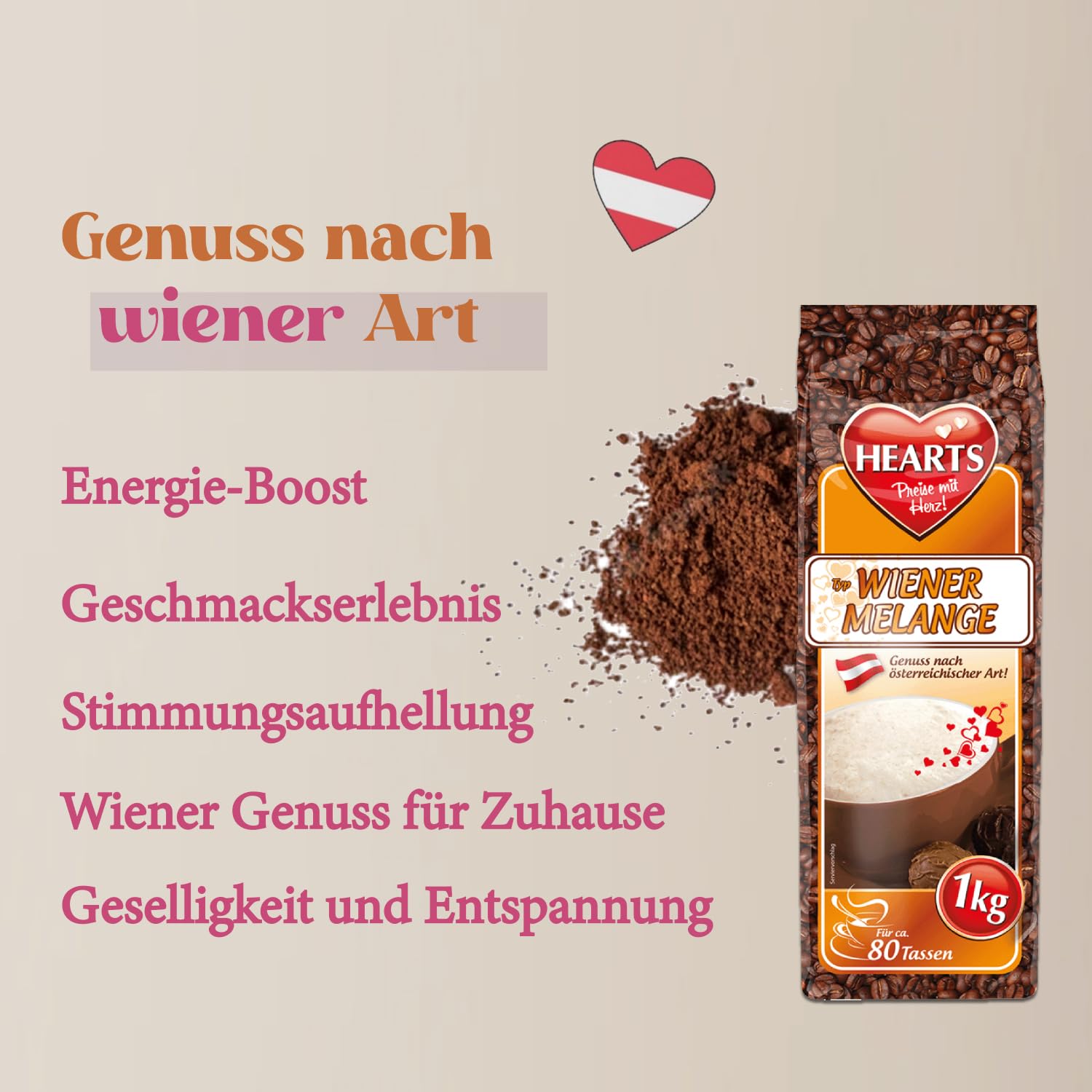 HEARTS Cappuccino Wiener Melange 1kg