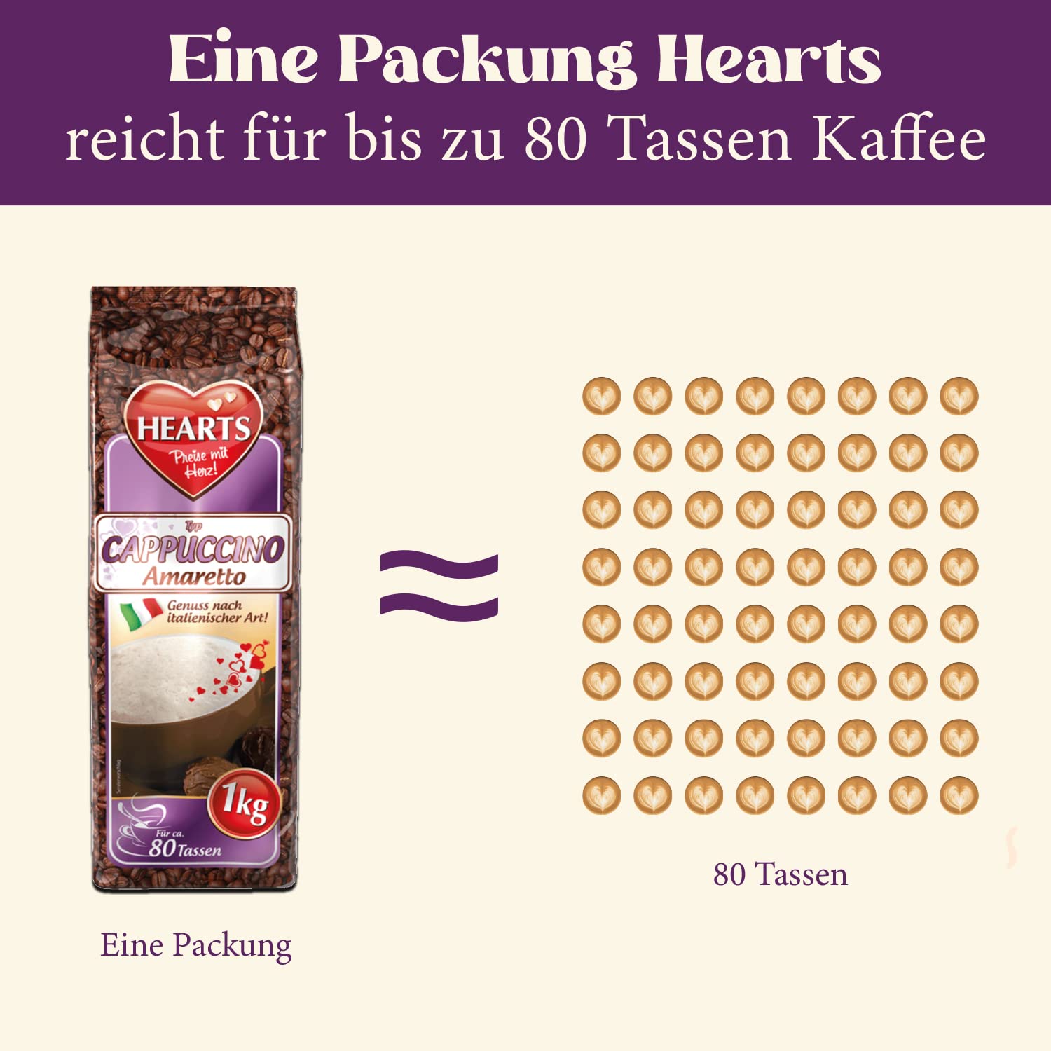 HEARTS Cappuccino Amaretto 1kg