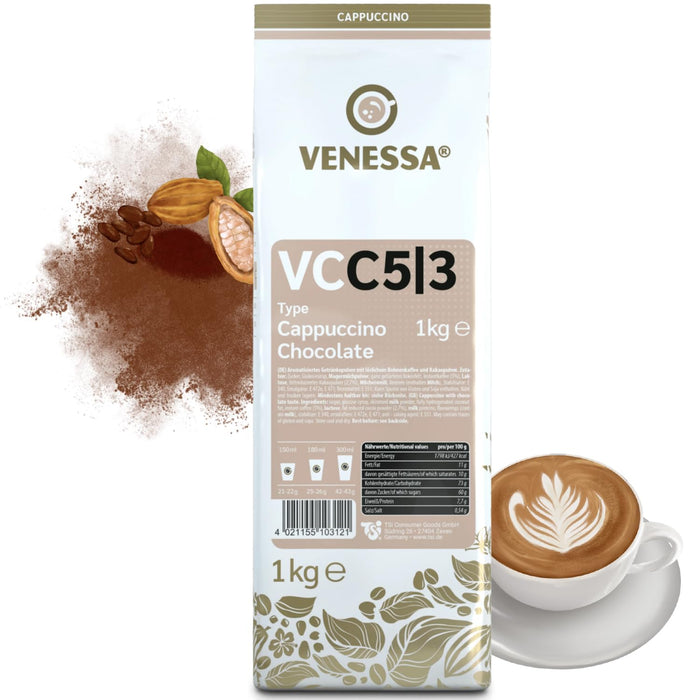 VENESSA VC 5|3 Cappuccino Chocolate  5 x 1kg Kakaopulver mit Kaffee für Vending