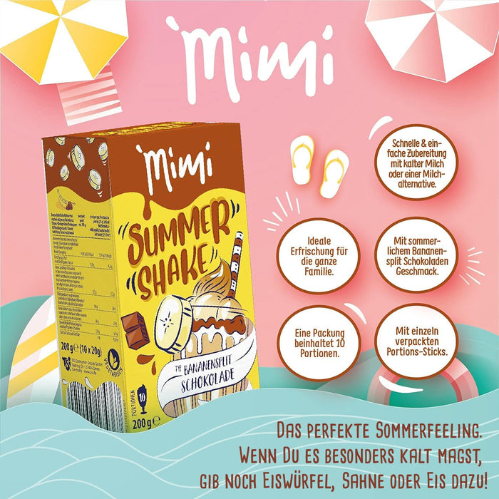MIMI Sommer Shake Bananensplit Schokolade 200g á 10 Stick - Getränkepulver