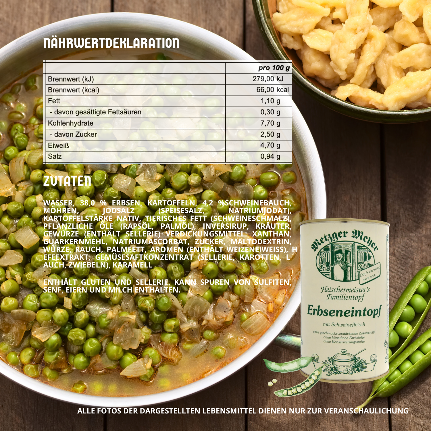 Metzger Meyer Erbseneintopf mit Schweinefleisch 6 x 1,2L